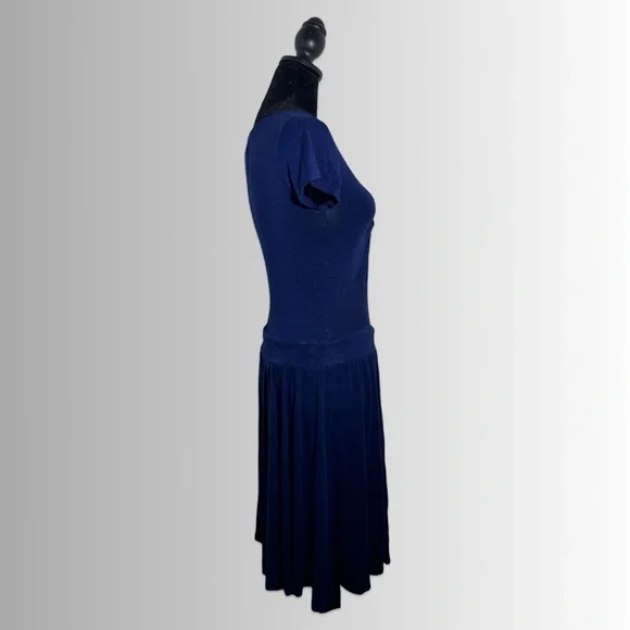 Anthropologie Dolan Ataya Twist Short Sleeve Navy Blue T-Shirt Dress, Size Small - Picture 6 of 7